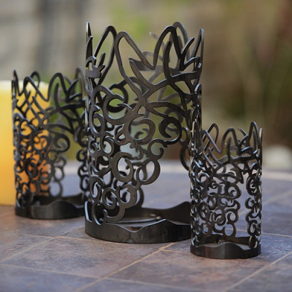 Q Candles iron candle holders design 128 Qcandles iron candle holders metal lantern vineyard winery design 3.5 4.5 6 8 wide