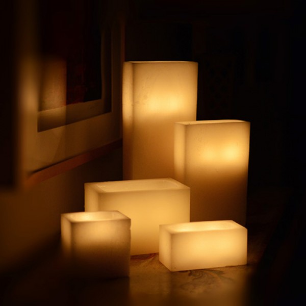Q Candles rectangle flameless led 17 600x600 1 Qcandles Flameless LED Luminaries,Timer or Remote Control options,Flameless Rectangle Candle 20 by 7,candles,tall candles