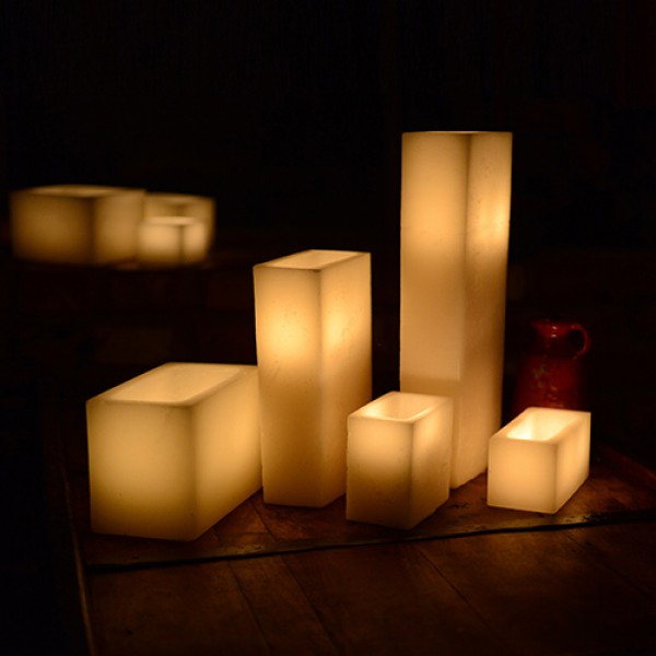 Q Candles rectangle flameless led 21 600x600 1 1 Qcandles Flameless LED Luminaries,Timer or Remote Control options,Flameless Rectangle Candle 14 by 3 Wide by 8 10 14,LED candle,candles