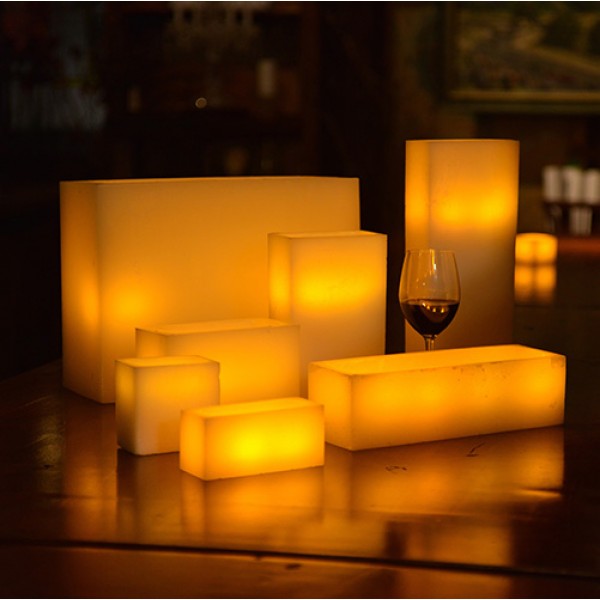 Q Candles rectangle flameless led 59 600x600 1 Qcandles Flameless LED Luminaries,Timer or Remote Control options,Flameless Rectangle Candle 15,large pillar candles,tall candles
