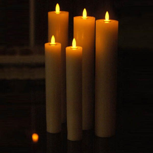 flickering flameless battery operated candle Qcandles Square or Round Taper,Flickering LED,Wax Candles,Taper Flameless led Candles 8 10 12 inches,Taper candles