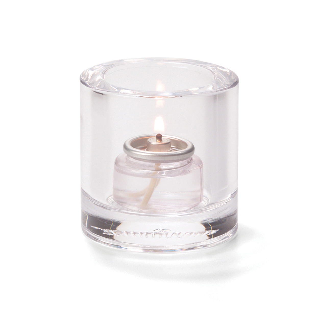 5140C 1 Qcandles Clear Jewel Round Thick Glass Tealight