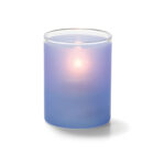 Satin Dark Blue Tealight Glass Cylinder Lamp