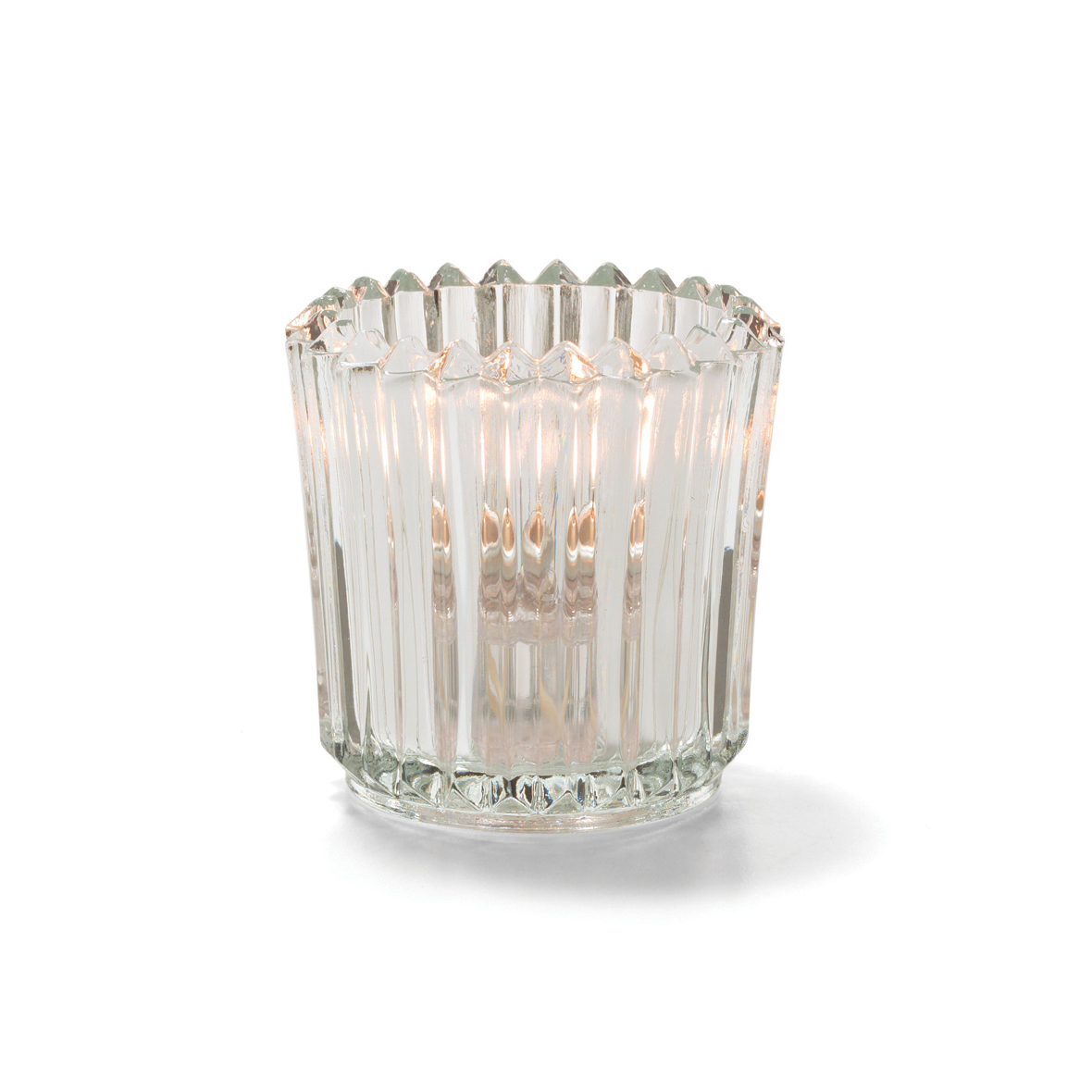5228C Qcandles Clear Crystal Tealight Glass Lamp